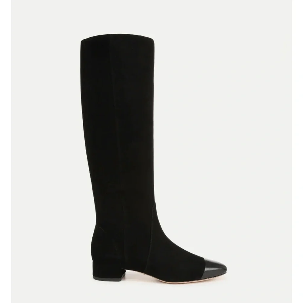 New Veronica Beard Cecile Suede Tall Boot Black Sz 9.5